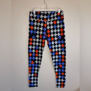 LulaRoe bright and colorful leggings for women. Size L (can fit 12-18)